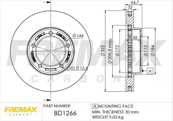 FREMAX BD-1266 - Kočioni disk www.molydon.hr