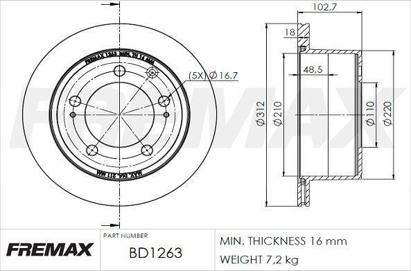 FREMAX BD-1263 - Kočioni disk www.molydon.hr