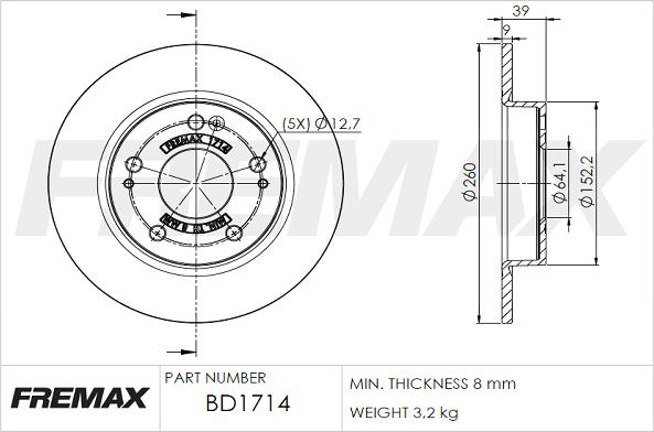 FREMAX BD-1714 - Kočioni disk www.molydon.hr