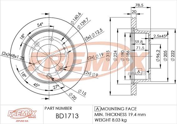 FREMAX BD-1713 - Kočioni disk www.molydon.hr