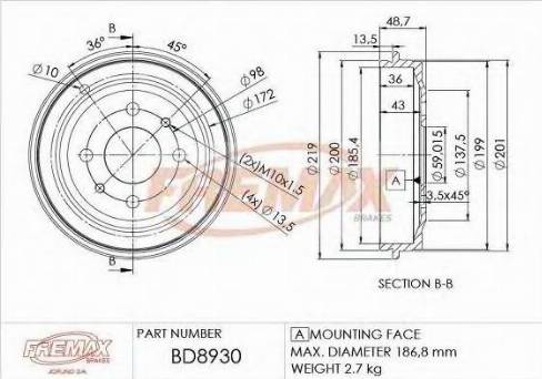 FREMAX BD-8930 - Bubanj kočnica www.molydon.hr