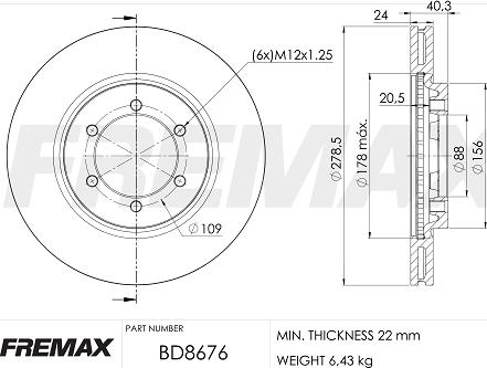 FREMAX BD-8676 - Kočioni disk www.molydon.hr