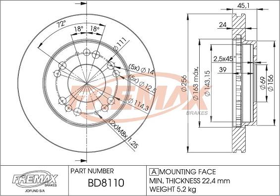 FREMAX BD-8110 - Kočioni disk www.molydon.hr