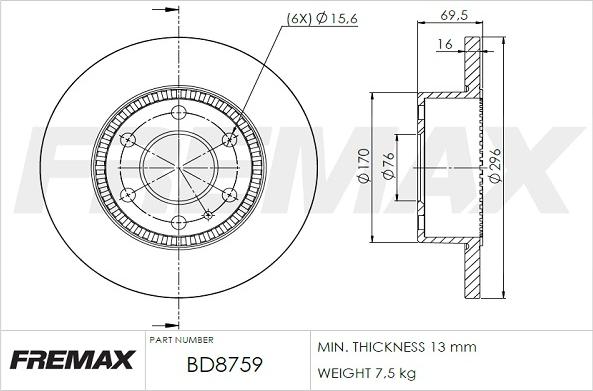 FREMAX BD-8759 - Kočioni disk www.molydon.hr