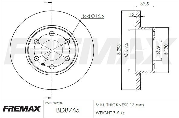 FREMAX BD-8765 - Kočioni disk www.molydon.hr