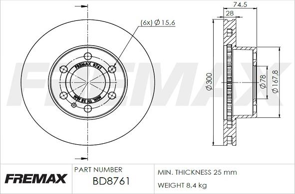 FREMAX BD-8761 - Kočioni disk www.molydon.hr