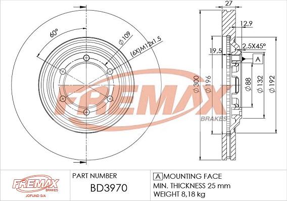 FREMAX BD-3970 - Kočioni disk www.molydon.hr