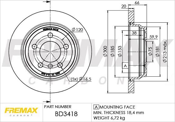 FREMAX BD-3418 - Kočioni disk www.molydon.hr