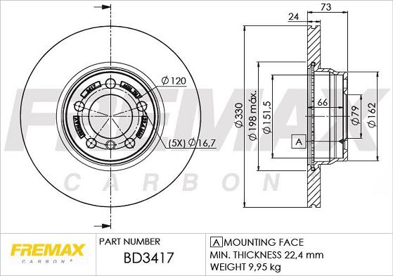 FREMAX BD-3417 - Kočioni disk www.molydon.hr