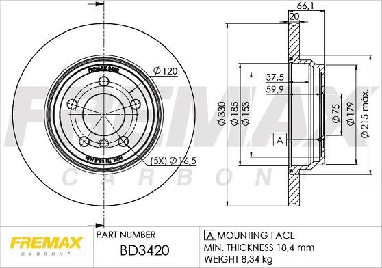 FREMAX BD-3420 - Kočioni disk www.molydon.hr