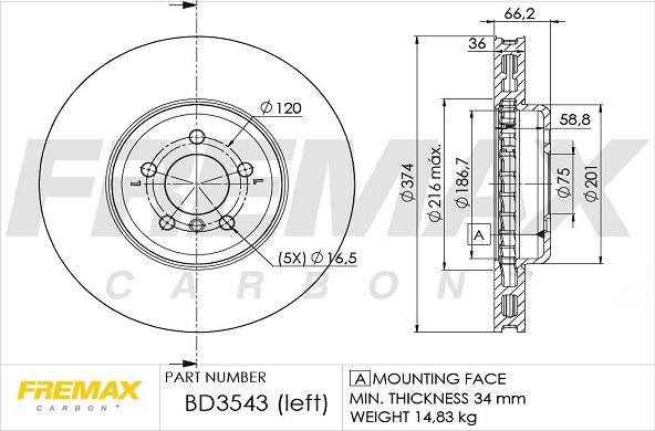 FREMAX BD-3543 - Kočioni disk www.molydon.hr