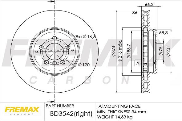 FREMAX BD-3542 - Kočioni disk www.molydon.hr