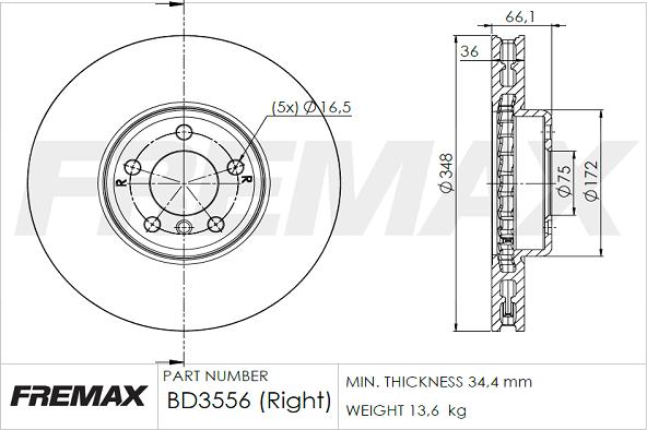 FREMAX BD-3556 - Kočioni disk www.molydon.hr