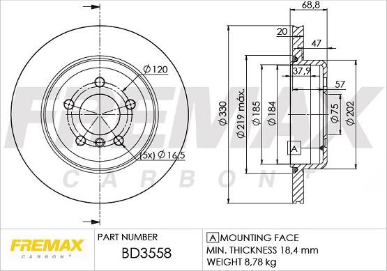 FREMAX BD-3558 - Kočioni disk www.molydon.hr