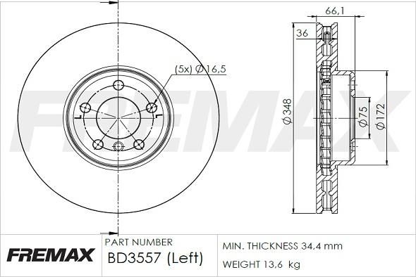 FREMAX BD-3557 - Kočioni disk www.molydon.hr