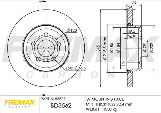 FREMAX BD-3562 - Kočioni disk www.molydon.hr