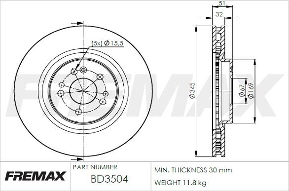 FREMAX BD-3504 - Kočioni disk www.molydon.hr