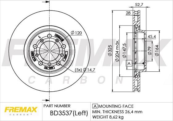 FREMAX BD-3537 - Kočioni disk www.molydon.hr