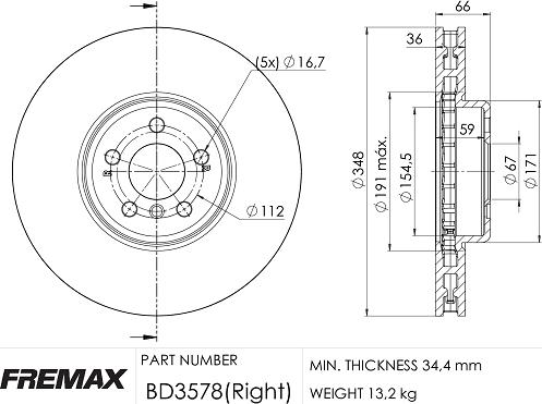 FREMAX BD-3578 - Kočioni disk www.molydon.hr