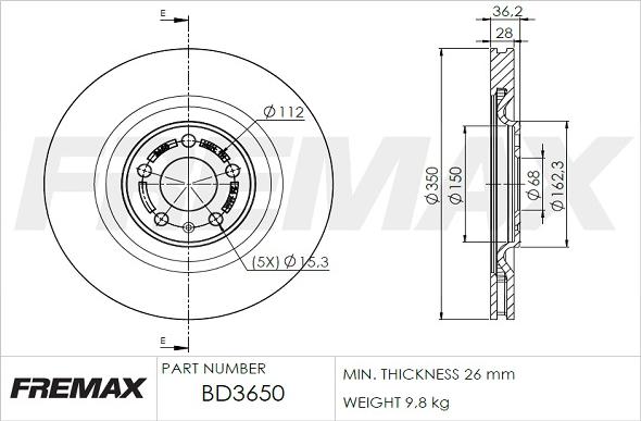 FREMAX BD-3650 - Kočioni disk www.molydon.hr