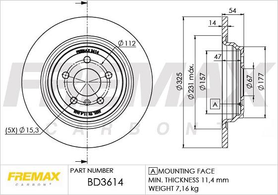 FREMAX BD-3614 - Kočioni disk www.molydon.hr