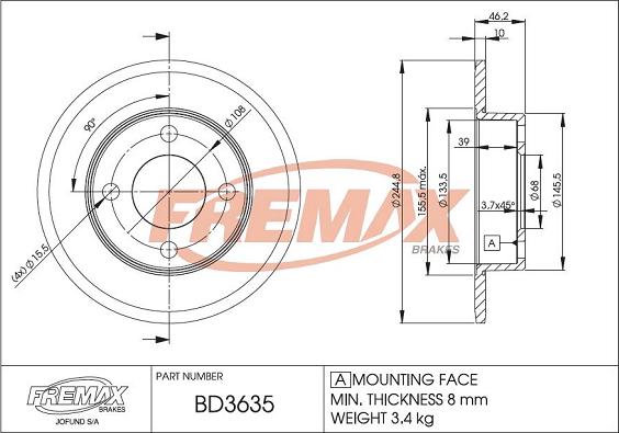 FREMAX BD-3635 - Kočioni disk www.molydon.hr