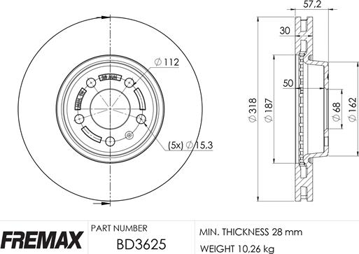 FREMAX BD-3625 - Kočioni disk www.molydon.hr