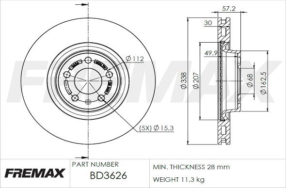 FREMAX BD-3626 - Kočioni disk www.molydon.hr