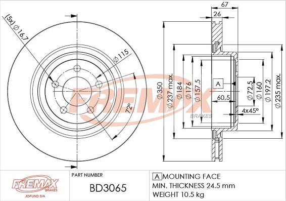 FREMAX BD-3065 - Kočioni disk www.molydon.hr