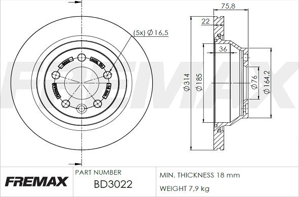 FREMAX BD-3022 - Kočioni disk www.molydon.hr