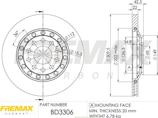 FREMAX BD-3306 - Kočioni disk www.molydon.hr