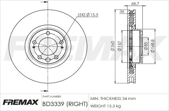 FREMAX BD-3339 - Kočioni disk www.molydon.hr