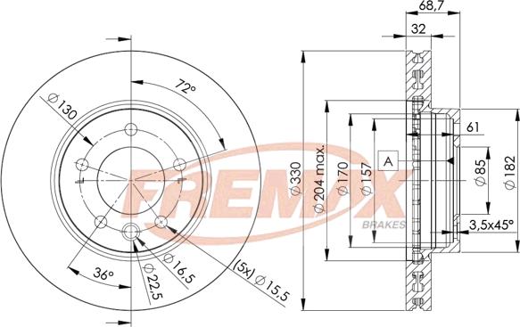 FREMAX BD-3326 - Kočioni disk www.molydon.hr