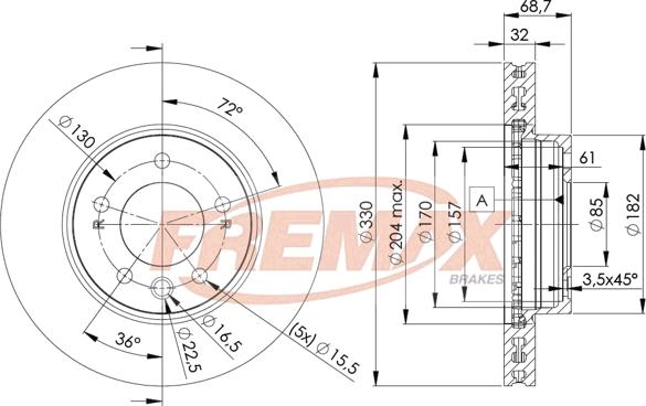 FREMAX BD-3327 - Kočioni disk www.molydon.hr