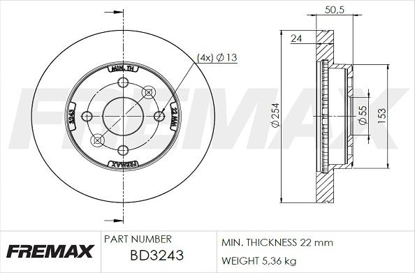 FREMAX BD-3243 - Kočioni disk www.molydon.hr