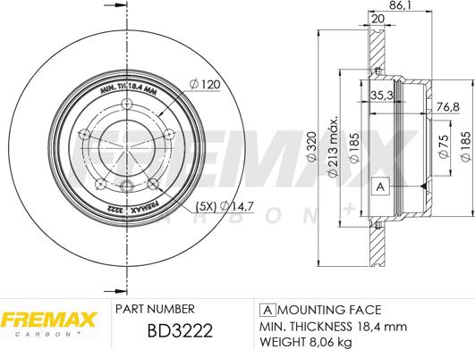 FREMAX BD-3222 - Kočioni disk www.molydon.hr