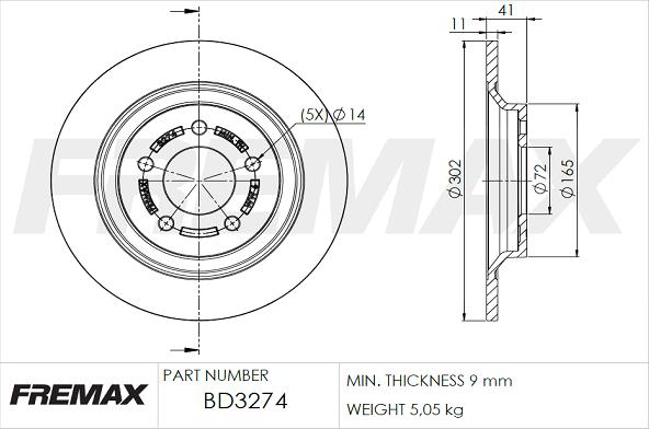 FREMAX BD-3274 - Kočioni disk www.molydon.hr