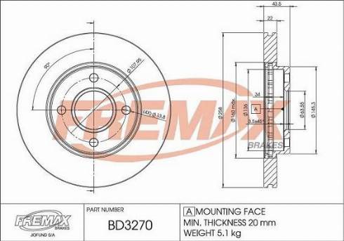 FREMAX BD-3270 - Kočioni disk www.molydon.hr