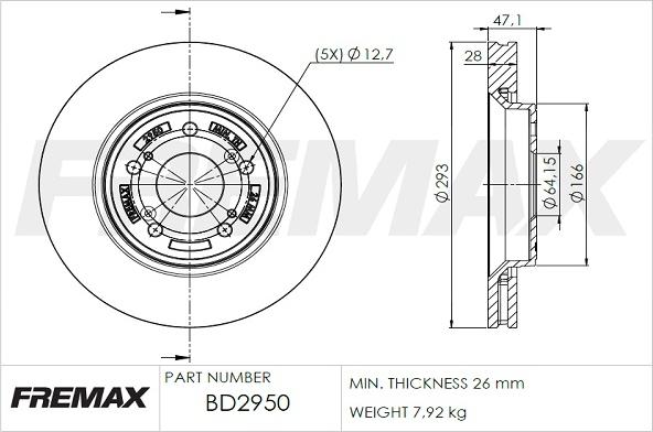 FREMAX BD-2950 - Kočioni disk www.molydon.hr