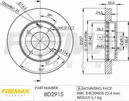 FREMAX BD-2915 - Kočioni disk www.molydon.hr