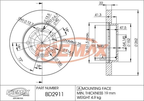 FREMAX BD-2911 - Kočioni disk www.molydon.hr