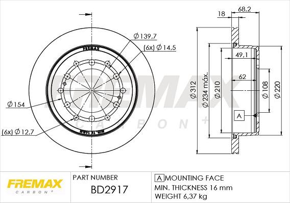 FREMAX BD-2917 - Kočioni disk www.molydon.hr