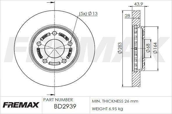 FREMAX BD-2939 - Kočioni disk www.molydon.hr