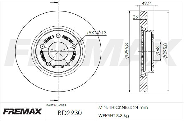 FREMAX BD-2930 - Kočioni disk www.molydon.hr