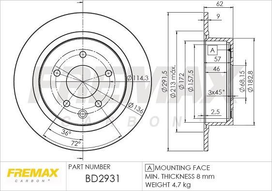 FREMAX BD-2931 - Kočioni disk www.molydon.hr