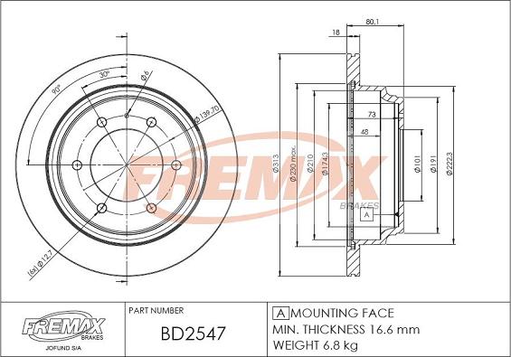 FREMAX BD-2547 - Kočioni disk www.molydon.hr