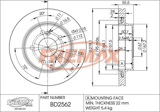 FREMAX BD-2562 - Kočioni disk www.molydon.hr