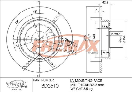 FREMAX BD-2510 - Kočioni disk www.molydon.hr