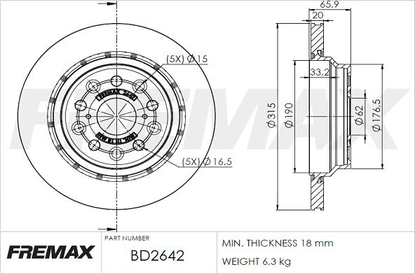 FREMAX BD-2642 - Kočioni disk www.molydon.hr