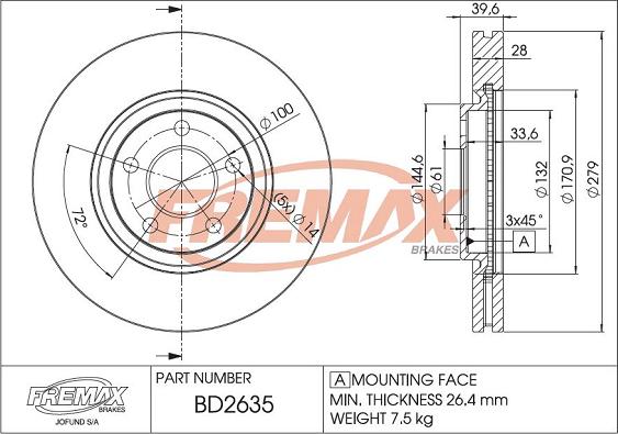 FREMAX BD-2635 - Kočioni disk www.molydon.hr